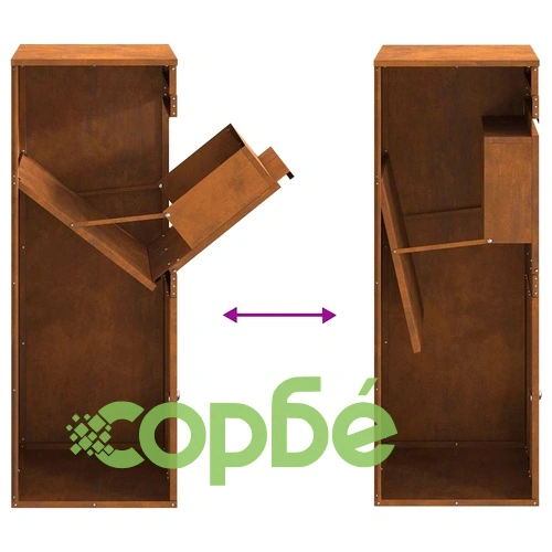 Пощенска кутия за пратки от патинираща стомана 41 x 38 x 103 см ➤ топ цена ➤ sorbe.bg