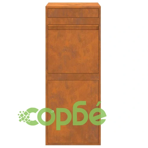 Пощенска кутия за пратки от патинираща стомана 41 x 38 x 103 см ➤ топ цена ➤ sorbe.bg