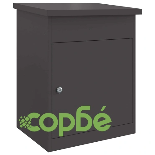 Пощенска кутия за пратки от стомана 44x35x59 см - черна матова ➤ топ цена ➤ sorbe.bg