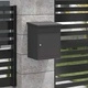 Пощенска кутия за пратки от стомана 44x35x59 см - черна матова