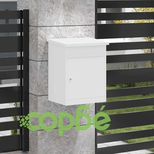 Пощенска кутия за пакети бяла 44x35x59 см стомана с ключалка ➤ топ цена ➤ sorbe.bg