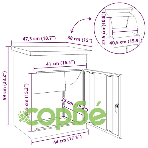 Пощенска кутия за пратки от стомана Антрацит 44x35x59 см ➤ топ цена ➤ sorbe.bg