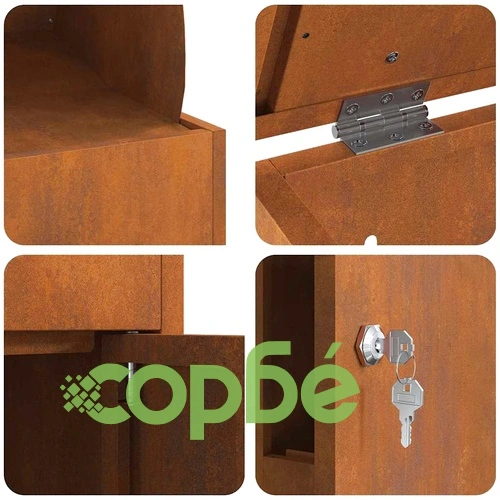 Пощенска кутия за пратки от патинираща стомана 44x35x59 см ➤ топ цена ➤ sorbe.bg
