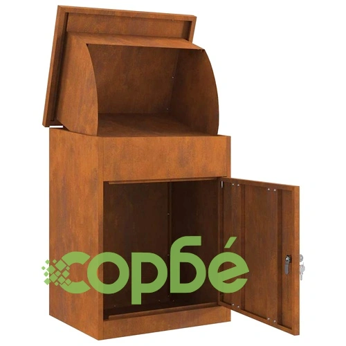 Пощенска кутия за пратки от патинираща стомана 44x35x59 см ➤ топ цена ➤ sorbe.bg