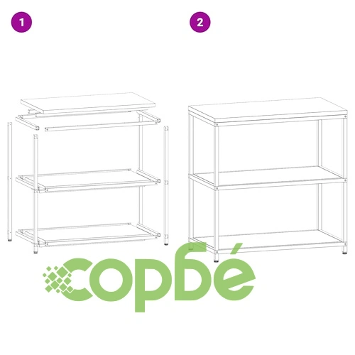 Кухненски рафт за съхранение бял стомана 90x50x92 см с 2 рафта ➤ топ цена ➤ sorbe.bg