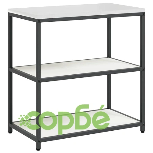 Кухненски рафт за съхранение бял стомана 90x50x92 см с 2 рафта ➤ топ цена ➤ sorbe.bg