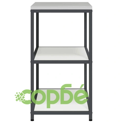 Кухненски рафт за съхранение бял стомана 90x50x92 см с 2 рафта ➤ топ цена ➤ sorbe.bg