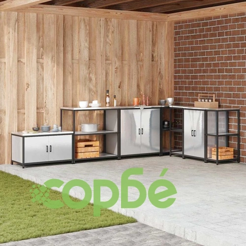 Кухненски рафт за съхранение от неръждаема стомана 90x50x92 см сребрист ➤ топ цена ➤ sorbe.bg