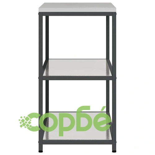 Кухненски рафт за съхранение от неръждаема стомана 90x50x92 см сребрист ➤ топ цена ➤ sorbe.bg