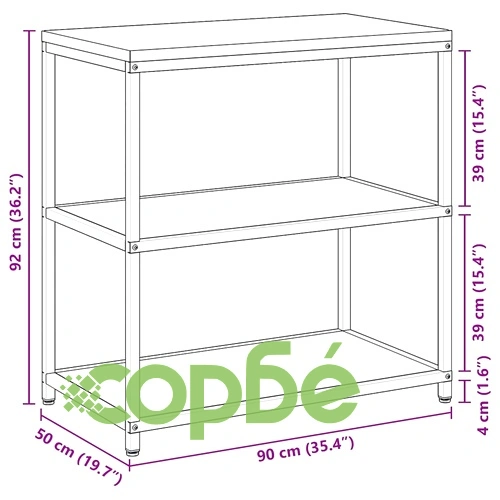 Кухненски рафт за съхранение от атмосферостойкова стомана 90x50x92 см ➤ топ цена ➤ sorbe.bg