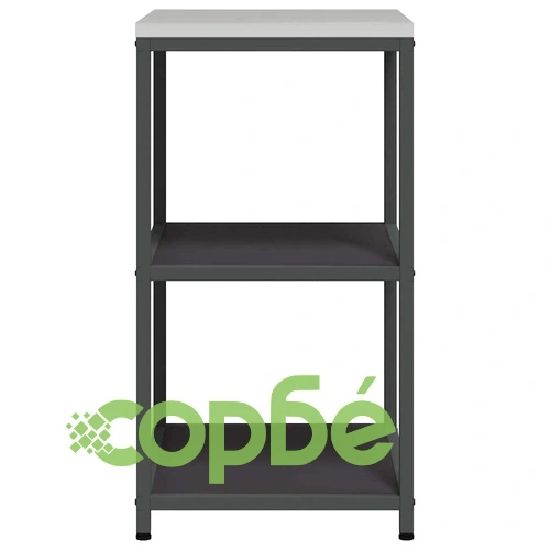 Кухненски рафт за съхранение черен стомана 60x50x92 см с 2 рафта ➤ топ цена ➤ sorbe.bg