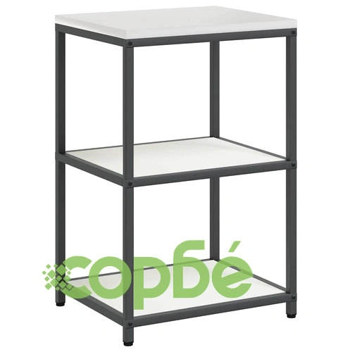 Кухненски рафт за съхранение бял стомана 60x50x92 см с 2 рафта ➤ топ цена ➤ sorbe.bg