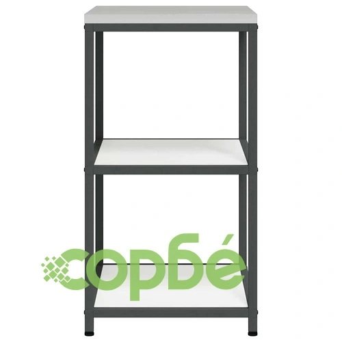 Кухненски рафт за съхранение бял стомана 60x50x92 см с 2 рафта ➤ топ цена ➤ sorbe.bg