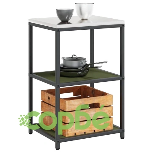Кухненски рафт за съхранение от стомана 60x50x92 см маслинено зелен ➤ топ цена ➤ sorbe.bg
