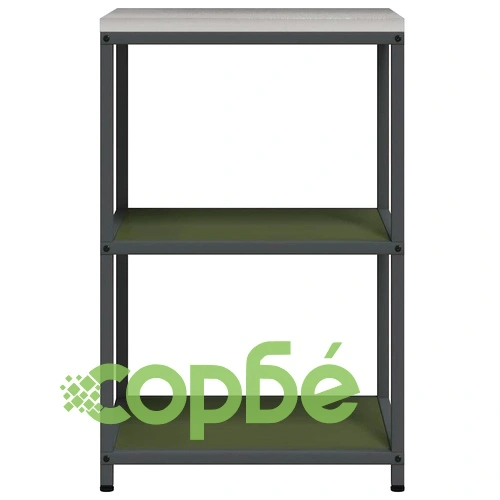 Кухненски рафт за съхранение от стомана 60x50x92 см маслинено зелен ➤ топ цена ➤ sorbe.bg