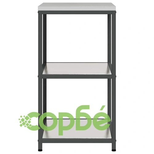 Кухненски рафт за съхранение от неръждаема стомана 60x50x92 см сребрист ➤ топ цена ➤ sorbe.bg