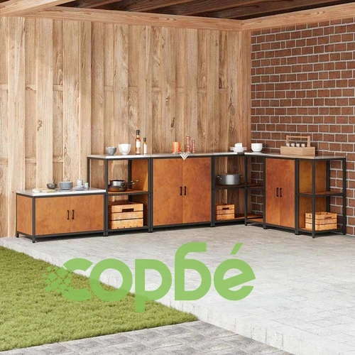 Кухненски рафт за съхранение от атмосферостойкова стомана 60x50x92 см ➤ топ цена ➤ sorbe.bg