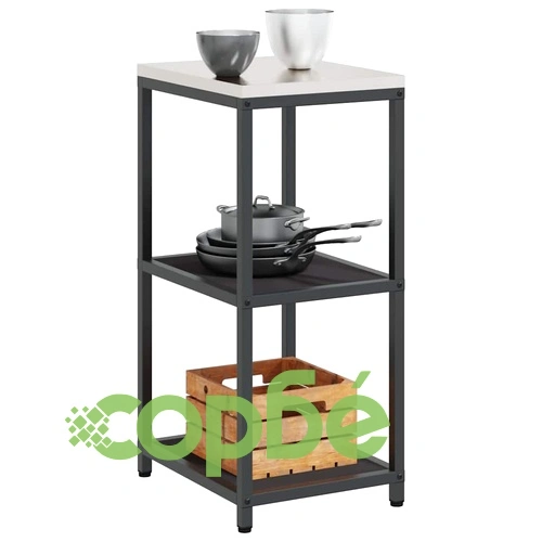 Кухненски рафт за съхранение 40x50x92 см черна стомана с 2 рафта ➤ топ цена ➤ sorbe.bg