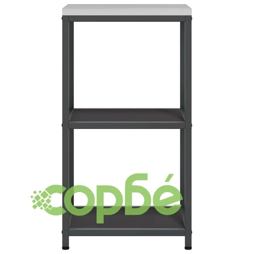 Кухненски рафт за съхранение 40x50x92 см черна стомана с 2 рафта ➤ топ цена ➤ sorbe.bg