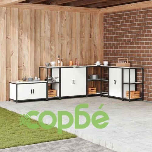 Кухненски рафт за съхранение бял 40x50x92 см стомана с 2 рафта ➤ топ цена ➤ sorbe.bg