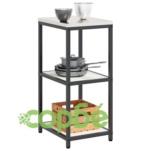 Кухненски рафт за съхранение бял 40x50x92 см стомана с 2 рафта ➤ топ цена ➤ sorbe.bg