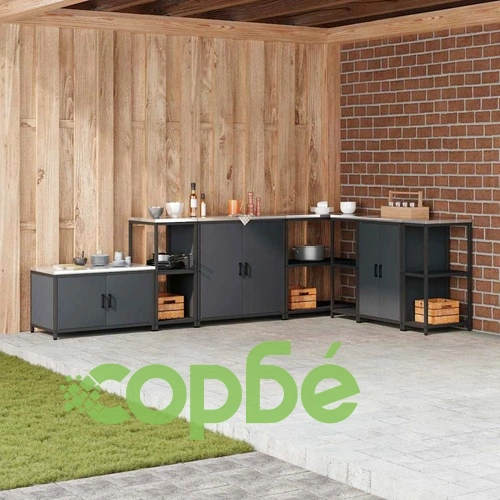 Кухненски рафт за съхранение от стомана антрацит 40x50x92 см с 2 рафта ➤ топ цена ➤ sorbe.bg