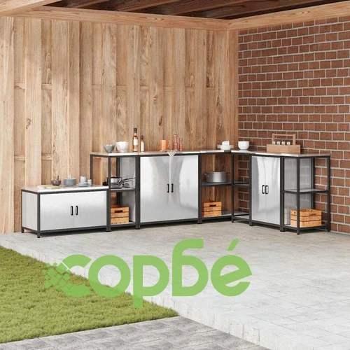 Кухненски рафт за съхранение от неръждаема стомана 40x50x92 см сребрист ➤ топ цена ➤ sorbe.bg