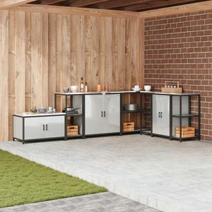 Кухненски рафт за съхранение от галванизирана стомана 40x50x92 см, сребрист цвят