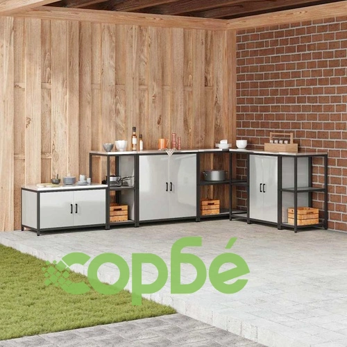 Кухненски рафт за съхранение от галванизирана стомана 40x50x92 см, сребрист цвят ➤ топ цена ➤ sorbe.bg