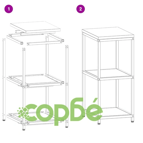 Кухненски рафт за съхранение от галванизирана стомана 40x50x92 см, сребрист цвят ➤ топ цена ➤ sorbe.bg