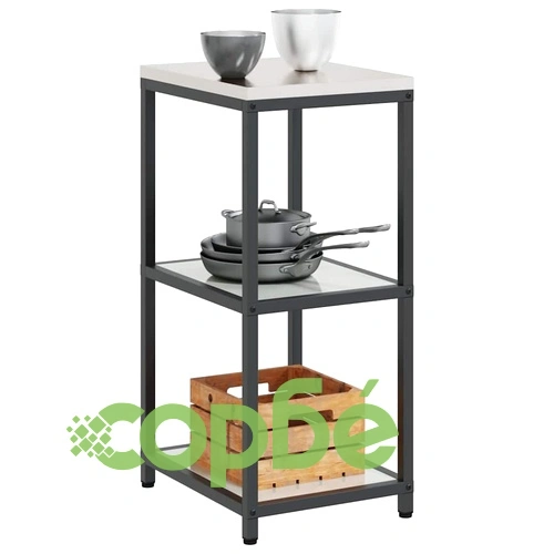 Кухненски рафт за съхранение от галванизирана стомана 40x50x92 см, сребрист цвят ➤ топ цена ➤ sorbe.bg