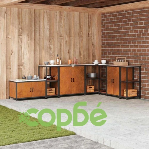 Кухненски рафт за съхранение от обветрен метал - 40x50x92 см с 2 рафта ➤ топ цена ➤ sorbe.bg