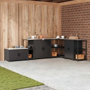 Кухненски рафт за съхранение от стомана, черен, 30x50x92 см