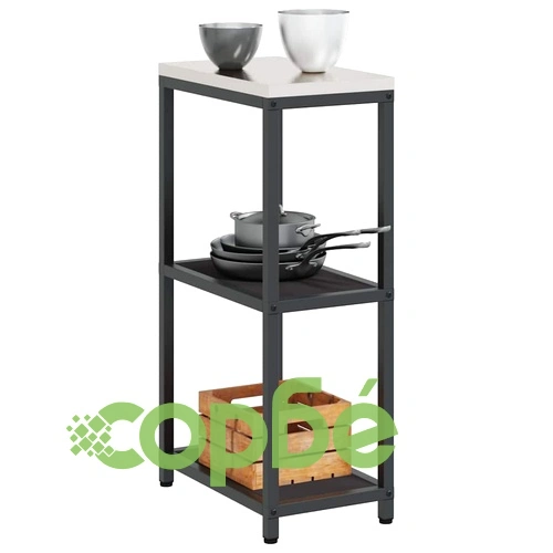 Кухненски рафт за съхранение от стомана, черен, 30x50x92 см ➤ топ цена ➤ sorbe.bg