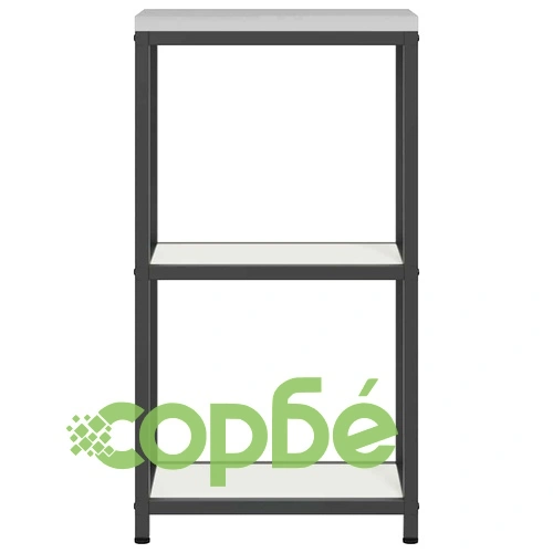 Бял стоманен кухненски рафт за съхранение 30x50x92 см с 2 рафта ➤ топ цена ➤ sorbe.bg