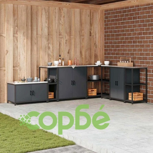 Кухненски рафт за съхранение антрацит стомана 30x50x92 см с 2 рафта ➤ топ цена ➤ sorbe.bg