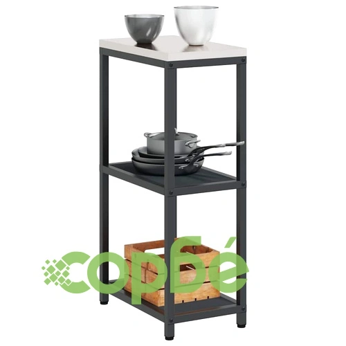 Кухненски рафт за съхранение антрацит стомана 30x50x92 см с 2 рафта ➤ топ цена ➤ sorbe.bg