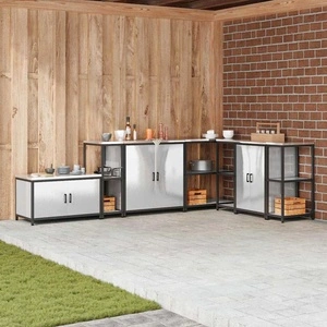 Кухненски рафт за съхранение от неръждаема стомана 30x50x92 см, сребрист