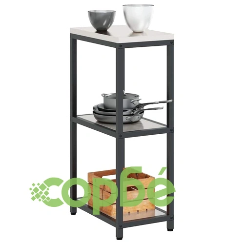 Кухненски рафт за съхранение от неръждаема стомана 30x50x92 см, сребрист ➤ топ цена ➤ sorbe.bg