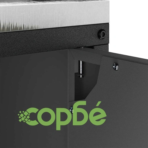 Кухненски шкаф за съхранение стомана черен 90x50x92 см с 2 врати ➤ топ цена ➤ sorbe.bg