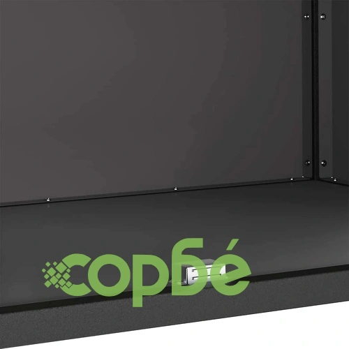 Кухненски шкаф за съхранение стомана черен 90x50x92 см с 2 врати ➤ топ цена ➤ sorbe.bg