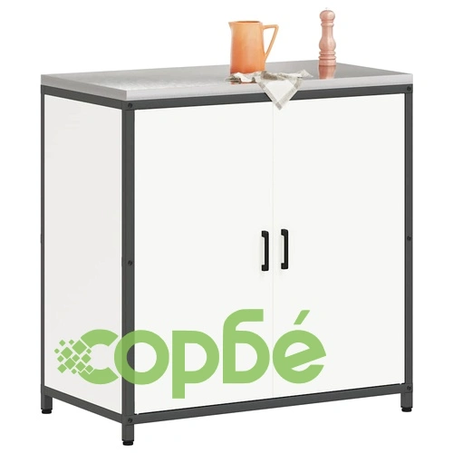 Кухненски шкаф за съхранение от стомана - бял, 90x50x92 см ➤ топ цена ➤ sorbe.bg