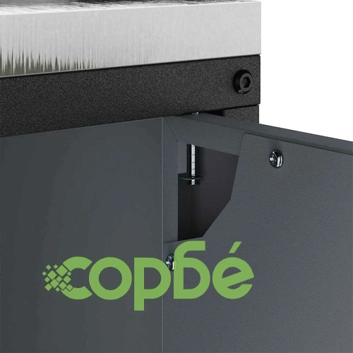 Кухненски шкаф за съхранение антрацит стомана 90x50x92 см с 2 врати и рафтове ➤ топ цена ➤ sorbe.bg