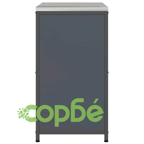 Кухненски шкаф за съхранение антрацит стомана 90x50x92 см с 2 врати и рафтове ➤ топ цена ➤ sorbe.bg