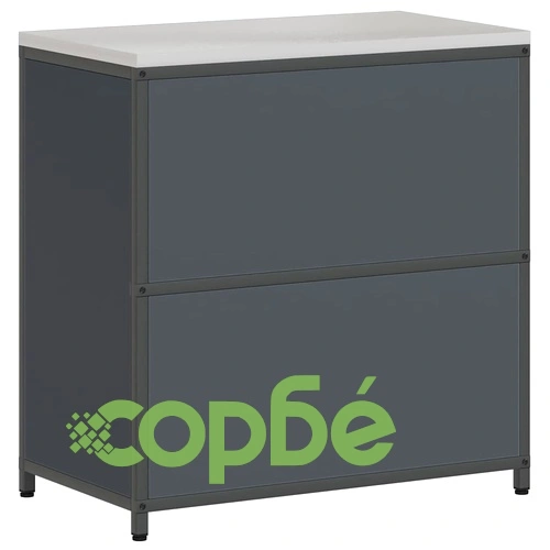 Кухненски шкаф за съхранение антрацит стомана 90x50x92 см с 2 врати и рафтове ➤ топ цена ➤ sorbe.bg