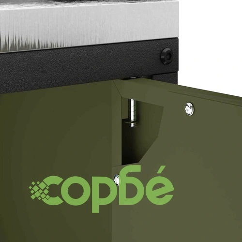 Кухненски шкаф за съхранение с 2 рафта Маслинено зелен Стомана 90x50x92 см ➤ топ цена ➤ sorbe.bg