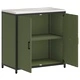 Кухненски шкаф за съхранение с 2 рафта Маслинено зелен Стомана 90x50x92 см