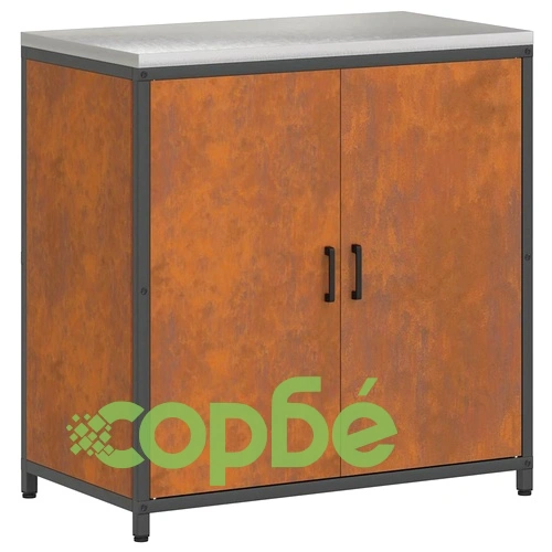 Кухненски шкаф за съхранение от устойчив на атмосферни влияния метал 90x50x92 см ➤ топ цена ➤ sorbe.bg