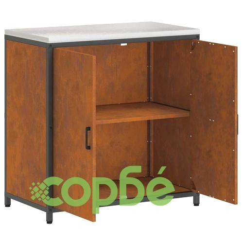 Кухненски шкаф за съхранение от устойчив на атмосферни влияния метал 90x50x92 см ➤ топ цена ➤ sorbe.bg