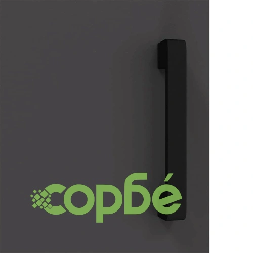 Кухненски шкаф за съхранение черен стомана 60x50x92 см с 2 врати и рафтове ➤ топ цена ➤ sorbe.bg